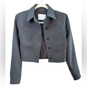 Wilfred Aritzia Charcoal Utility Jacket cropped blazer button casual